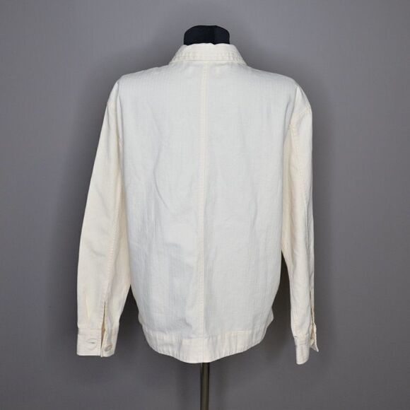 Gap Workforce Collection Cotton Pull Over Long Sleeve Ivory Chore Jacket Sz M - Picture 3 of 10